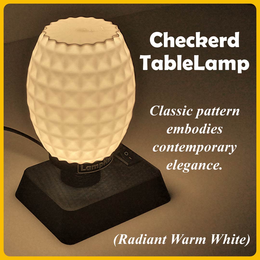 Checkerd TableLamp of LampKart with classic checker pattern which embodies contemporary elegance is glowing in radiant warm white color.