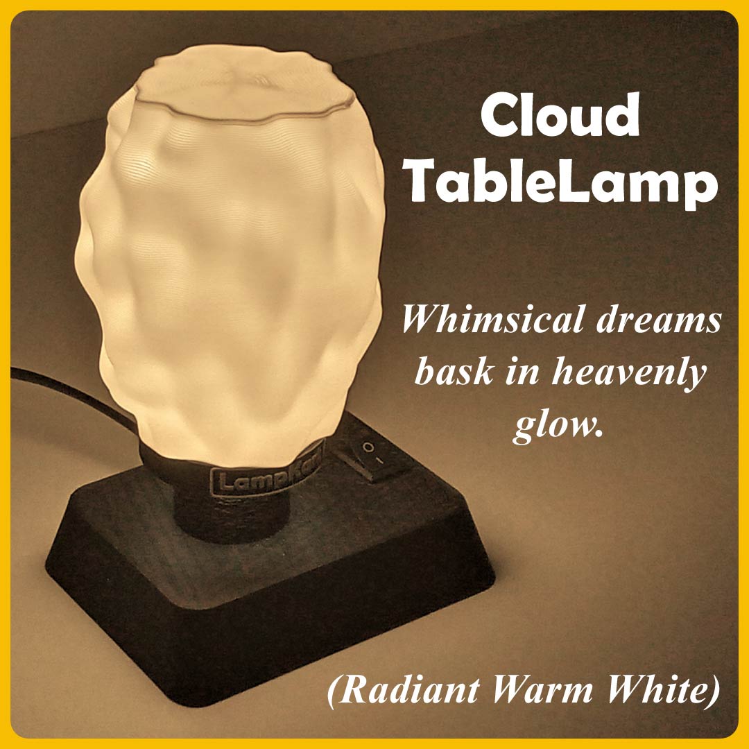 Cloud TableLamp of LampKart which signifies whimsical dreams in heavenly glow is glowing in radiant warm white color.