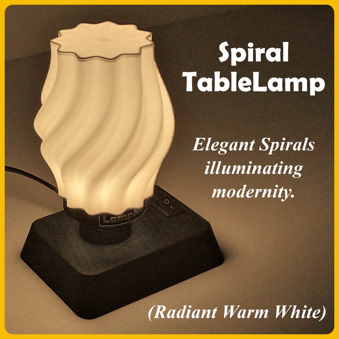 Spiral TableLamp of LampKart with elegant spirals illuminating modernity glowing in radiant warm white color.